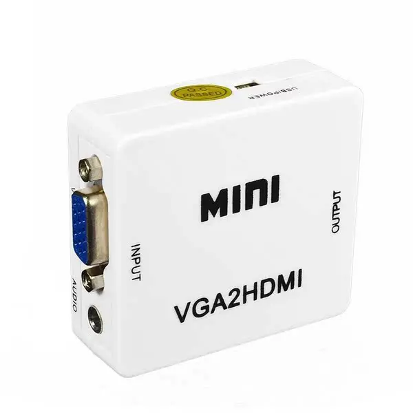 Picture of VGA to HDMI supports 1080P HD VGA2HDMI VGA TO HDMI converter- Compact Mini VGA to HDMI 1080P HD Video Converter Adapter With 3.5mm Audio Jack