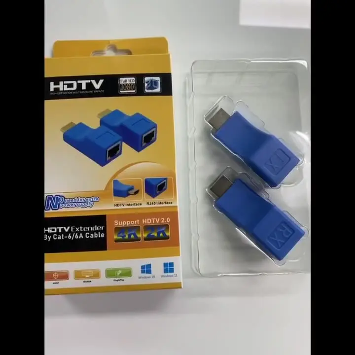 Picture of HDMI to RJ45 - HDMI 30M Extender HD audio and video extender CAT-6 RJ45 to HDMI (1 pair)