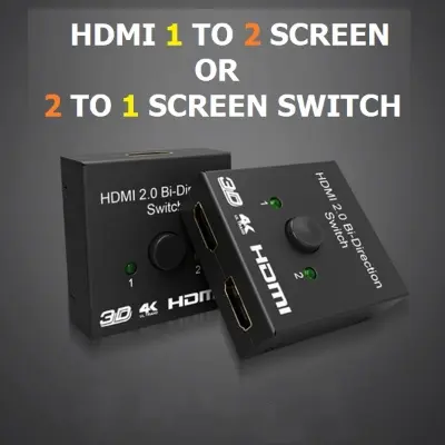 Picture of HDMI Switch 4k Supported - Single to double screen or double to single screen support bi directional hdmi splitter