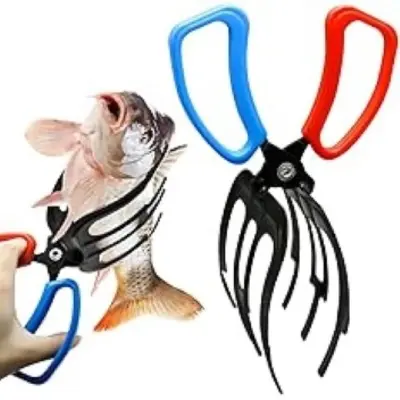 Picture of Fish Gripper, Fish Grabber Tool Metal Fish Grippers for Fishing, 3 Claw Fish Grips Anti-Slip Fishing Pliers Gripper Control Clamp Claw Fish Pliers Catch Fish Fishing Accessories, Ideal for Anglers
