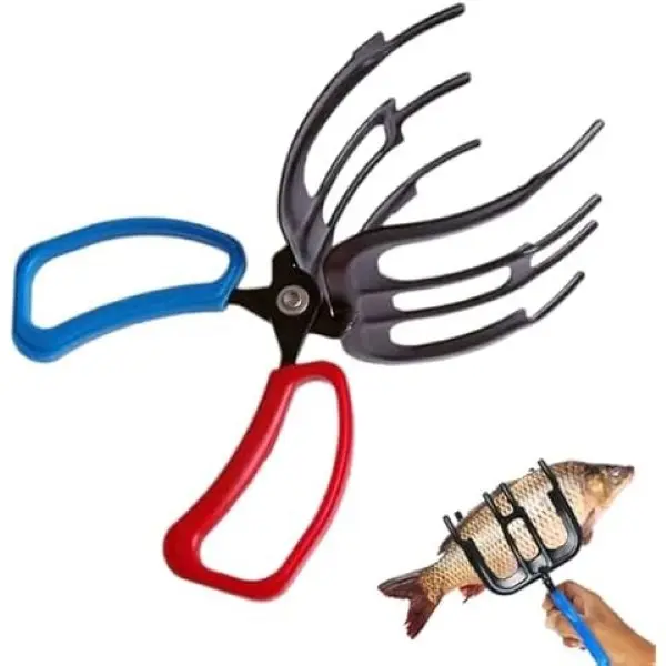 Picture of Fish Gripper, Fish Grabber Tool Metal Fish Grippers for Fishing, 3 Claw Fish Grips Anti-Slip Fishing Pliers Gripper Control Clamp Claw Fish Pliers Catch Fish Fishing Accessories, Ideal for Anglers