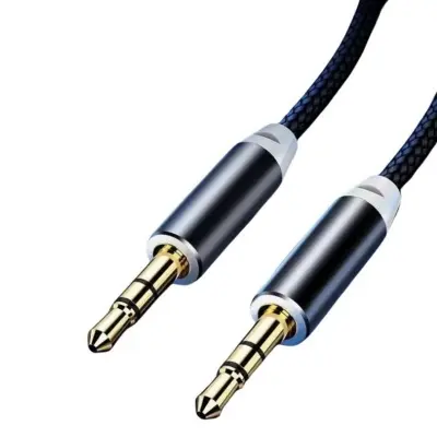 Picture of 3.5mm to 3.5 mm male to male aux audio cable - with break-proof metal plug (headphone cable & aux cable for car/iPhone/laptop, jack to jack cable, aux to aux cable, black)