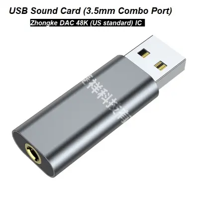 Picture of USB Sound Card - USB to 3.5mm Headphone & Microphone Two-in-One External Sound Card - Combo port / Separate Port