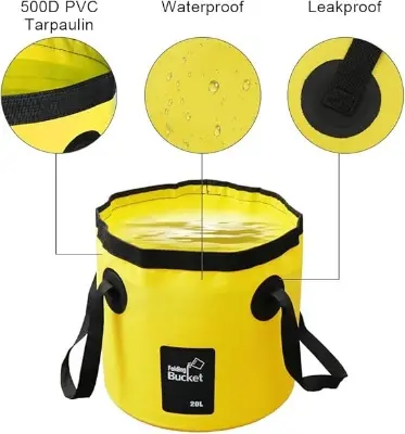 Picture of Portable Outdoor Folding Bucket – Multi-Function Water Bucket for Camping, Fishing, Picnics, and Foot Bath
