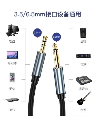 Picture of 6.5 mm to 3.5 mm audio aux cable for pure sound quality