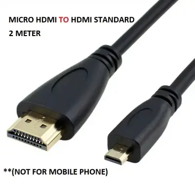 Picture of Micro HDMI to HDMI Standart 2 Meter Cable 4k Supported Micro HDMI Cable Binge Cable