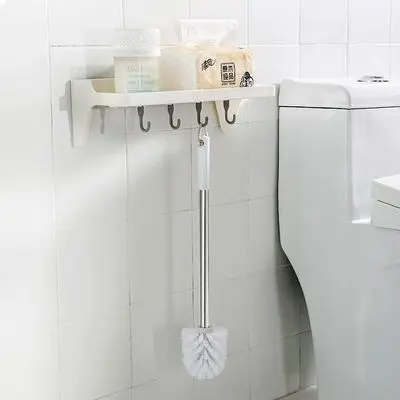 Picture of Adhesive Bathroom Shower Caddy No Drilling Installation 6.6 Lbs Bearing Weight Bathroom Shelf Kitchen Holder for Soap Shampoo Shower Gel Towels Hanger