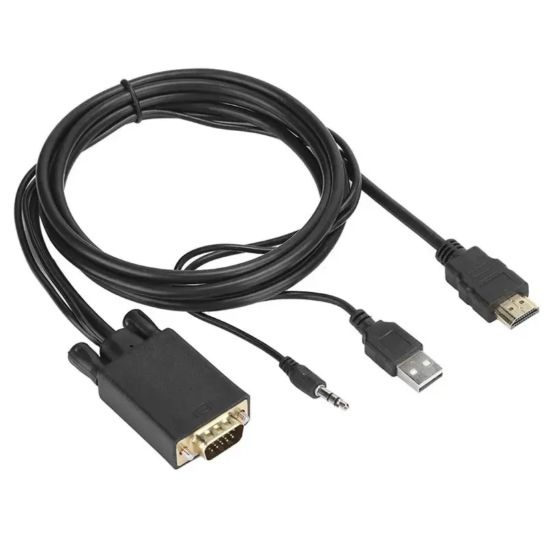 Picture of VGA to HDMI Adapter Cable with Audio Input – Supports 1080P Full HD for PC, Laptop, PS4, Xbox, TV Box - vga to hdmi converter