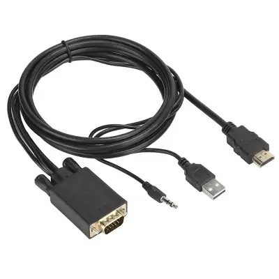 Picture of VGA to HDMI Adapter Cable with Audio Input – Supports 1080P Full HD for PC, Laptop, PS4, Xbox, TV Box - vga to hdmi converter