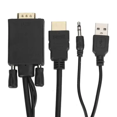 Picture of VGA to HDMI Adapter Cable with Audio Input – Supports 1080P Full HD for PC, Laptop, PS4, Xbox, TV Box - vga to hdmi converter