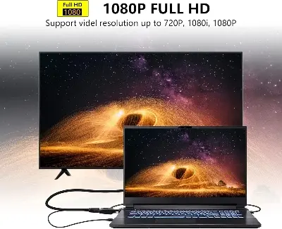 Picture of VGA to HDMI Converter Adapter with Audio – 1080p Converter for PC, Laptop, Projector, Monitor