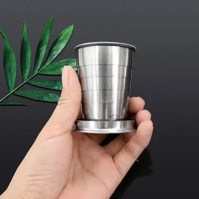 Picture of Collapsible Stainless Steel Travel Cup – Portable, Folding Telescopic Drinking Cup for Outdoor Use