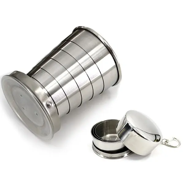 Picture of Collapsible Stainless Steel Travel Cup – Portable, Folding Telescopic Drinking Cup for Outdoor Use