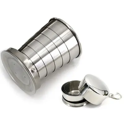 Picture of Collapsible Stainless Steel Travel Cup – Portable, Folding Telescopic Drinking Cup for Outdoor Use