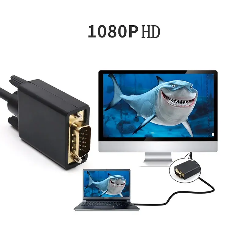 Picture of HDMI to VGA converter cable 1.8 Meter for VGA input based monitors