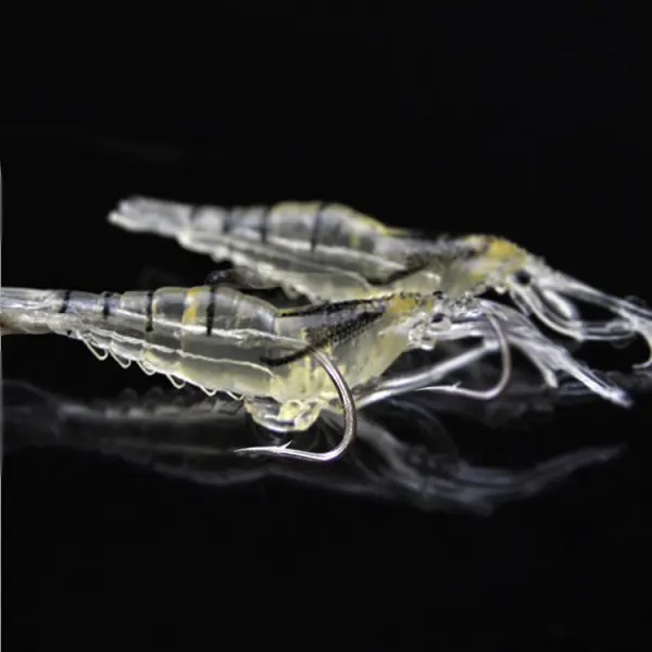 Picture of Lifelike Shrimp Fishing Lures, 5cm, Slow Sinking Soft Bait with Single Hook - Ideal for Bass, Trout, Salmon in Freshwater & Saltwater, Fishing Bait