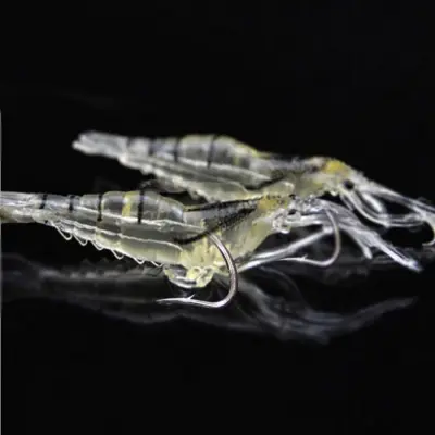 Picture of Lifelike Shrimp Fishing Lures, 5cm, Slow Sinking Soft Bait with Single Hook - Ideal for Bass, Trout, Salmon in Freshwater & Saltwater, Fishing Bait