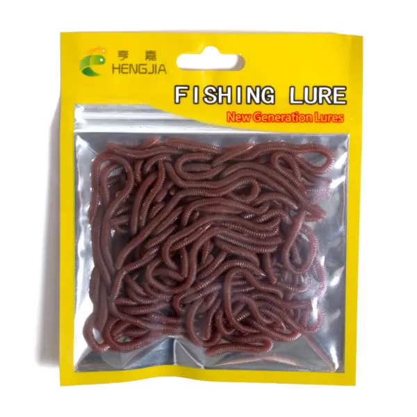 Picture of 50 piece Lifelike Fishy Smell Red Soft Lures Simulation Earthworm Red Worms Artificial Fishing Lures 50 pc per bag