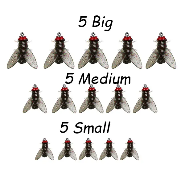 Picture of 15 pcs Luya Soft Bait Fly Hook Bionic Fly Bait Insect Micro Object Horse Mouth Cocked Mouth Luofei Fake Bait