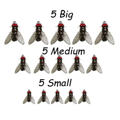 Picture of 15 pcs Luya Soft Bait Fly Hook Bionic Fly Bait Insect Micro Object Horse Mouth Cocked Mouth Luofei Fake Bait
