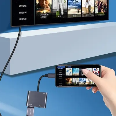 Picture of 4 in 1 Combo Video Conver |  Type C to VGA | Type C to HDMI | Type C-Video Adapters | Converter OTG USB Type-C to HDMI/VGA/USB 3.0/PD