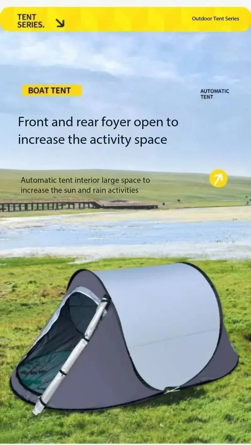 Picture of Pop-up Camping Tent for 1-2 People | Double Doors, UV Protection, Waterproof & Windproof with Mosquito Net
