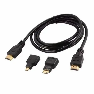 Picture of HDMI to HDMI Hd Adapter Cable Version 1.4 Three-In-One Mini HDMI Micro HDMI Interface 1080P