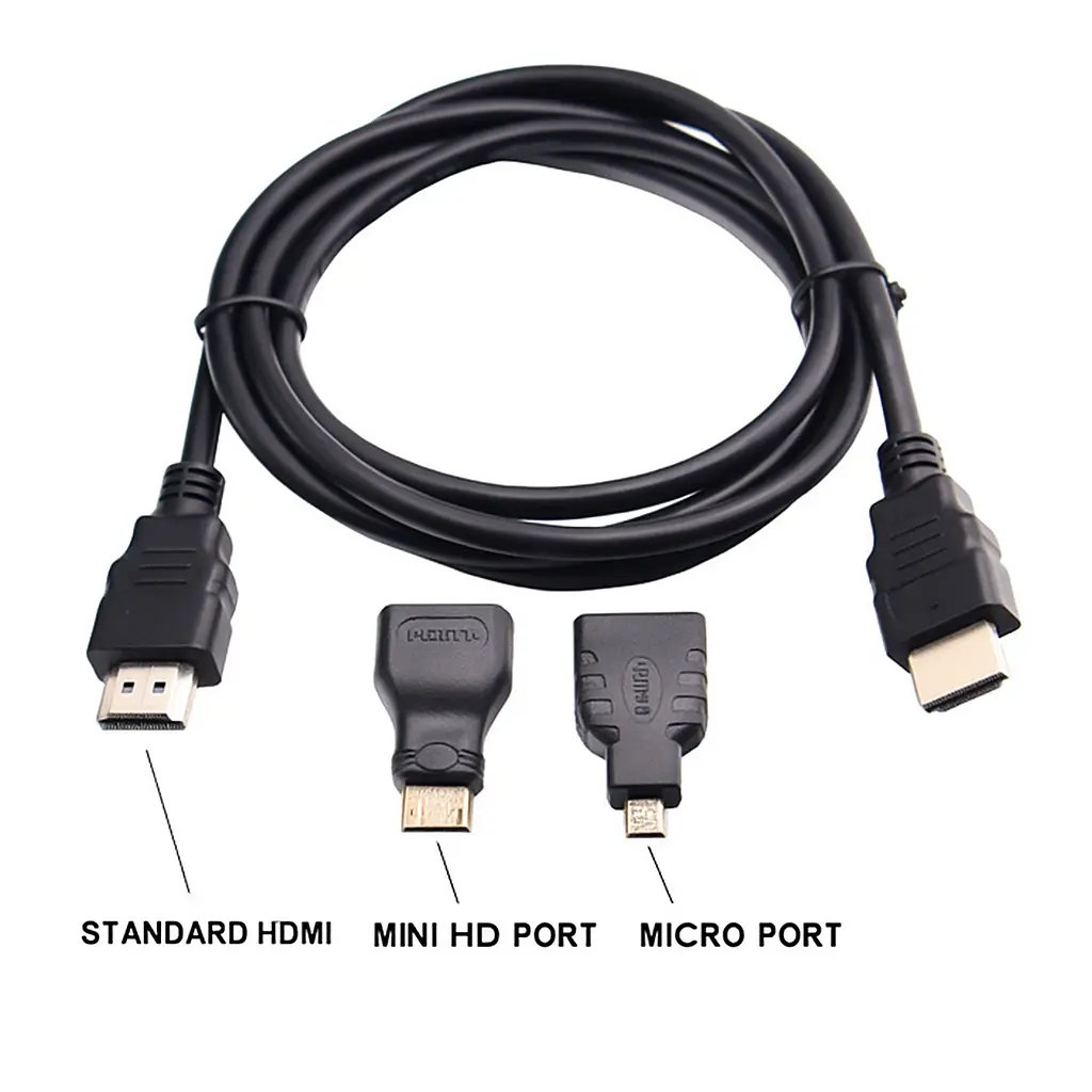 Picture of HDMI to HDMI Hd Adapter Cable Version 1.4 Three-In-One Mini HDMI Micro HDMI Interface 1080P