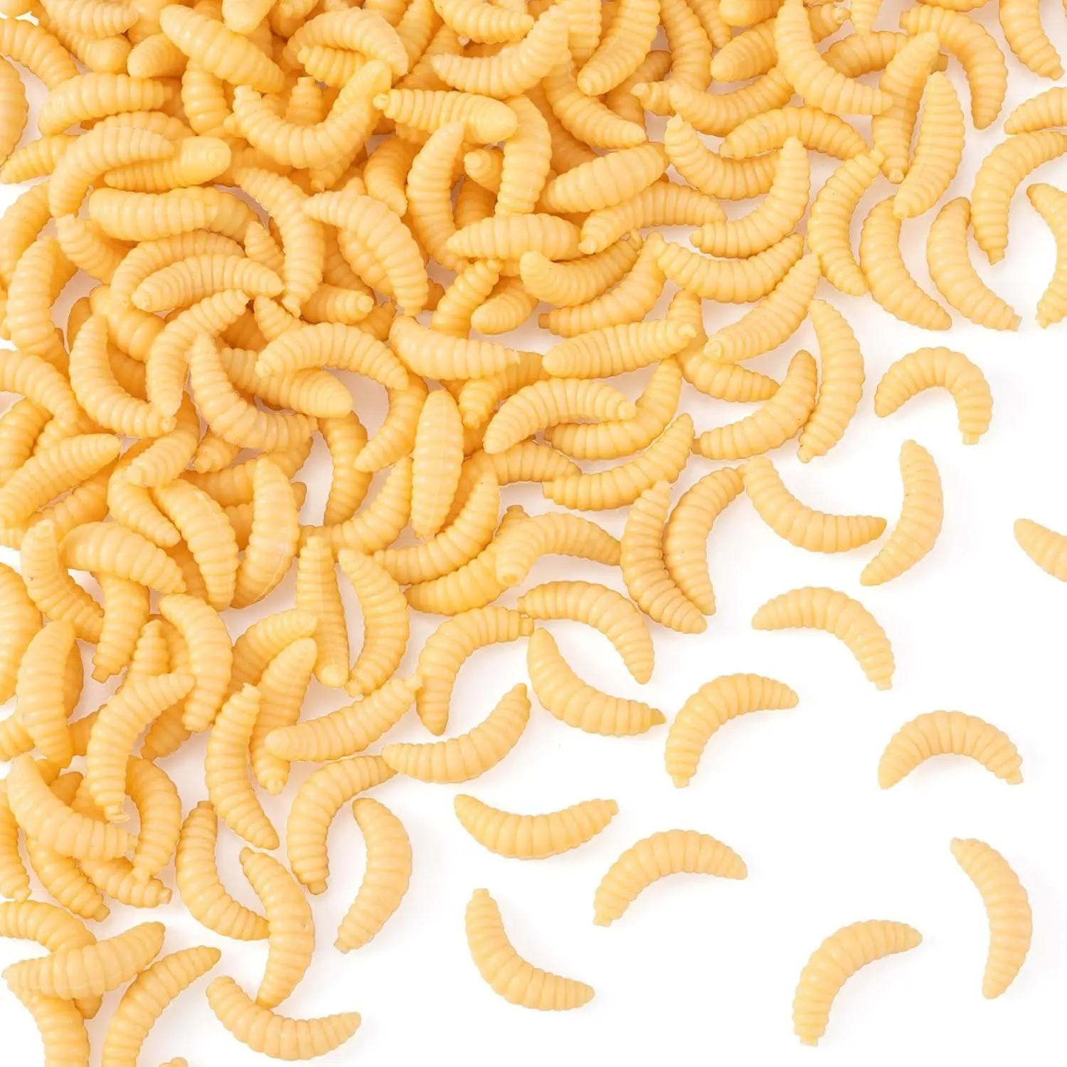 Picture of Grape Bug Maggot Worm Native 50pcs Set Creamy Color Glow in the Dark Clear Black Bass Trout Chin Yamame Area Management Fishing Rivers Stream Black Bass Fishing Bass Fishing Lake Dam Bluegill Carp