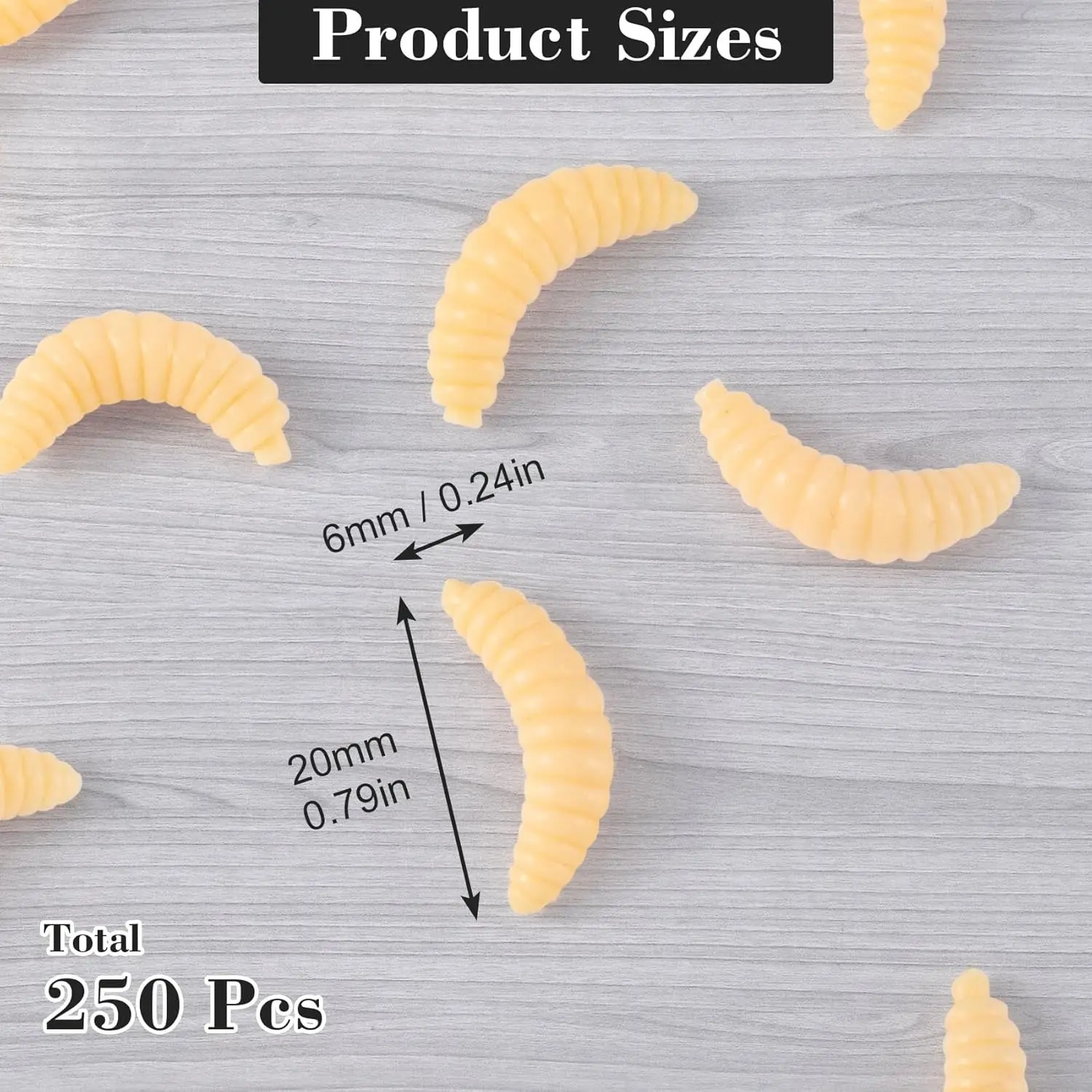 Picture of Grape Bug Maggot Worm Native 50pcs Set Creamy Color Glow in the Dark Clear Black Bass Trout Chin Yamame Area Management Fishing Rivers Stream Black Bass Fishing Bass Fishing Lake Dam Bluegill Carp