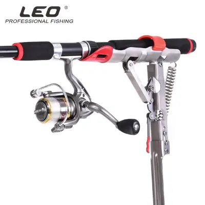 Picture of Leo the fourth generation automatic pole lifting bracket Fishing Rod mount Stainless Steel Rod Stand for Ground Support Brackets, Adjustable Fish Rod Holders for Bank Ground Fishing