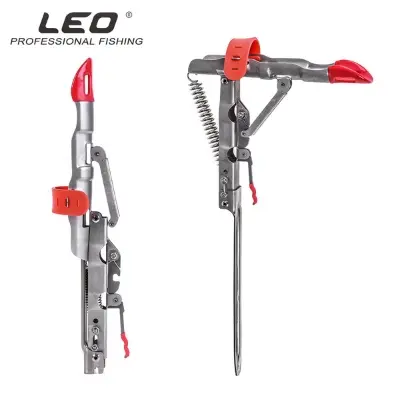 Picture of Leo the fourth generation automatic pole lifting bracket Fishing Rod mount Stainless Steel Rod Stand for Ground Support Brackets, Adjustable Fish Rod Holders for Bank Ground Fishing