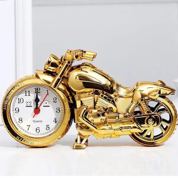 Picture of Motorcycle Clock Vintage Cool Desk Motorcycle Alarm Clock for Bedroom Home Office Shelf Decoration for Birthday Gift