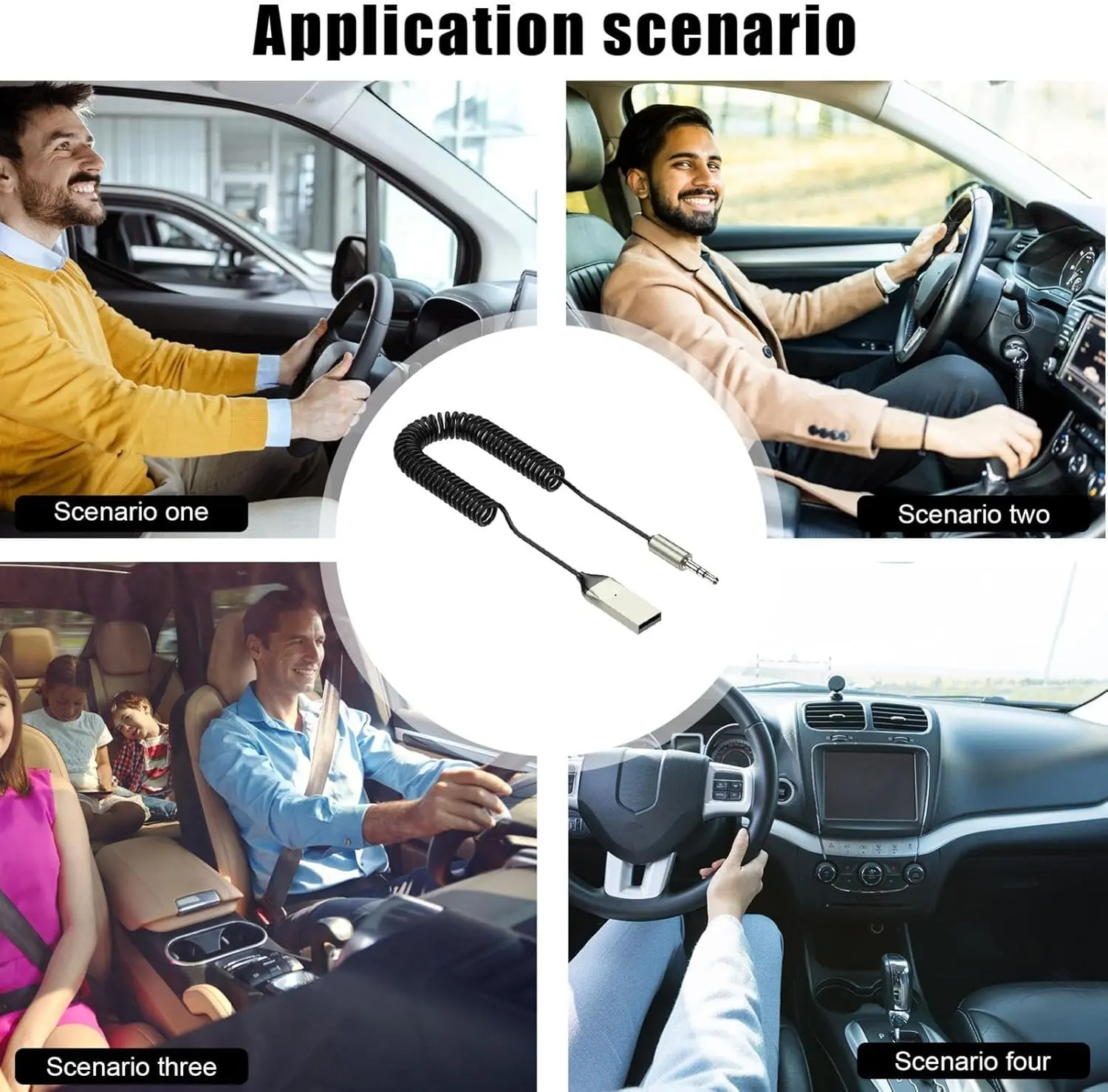 Picture of Wireless Aux Receiver - Metal Automotive Receiver - Metal Aux Input High-Pitched Car Adapter, Wireless 5.2 Receiver for Audio Streaming, Music Microphone