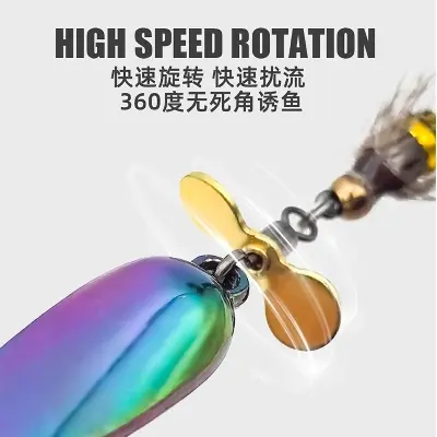 Picture of 5 pcs 10g Spoon Lure for Fishing - Modified Moth Sequins Fly Sequins Hanging Propeller Fly Hook Poisonous Mosquito Hook Remote Lure Fly Bait Fly Bait