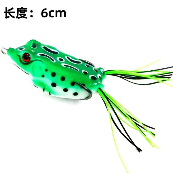 Picture of 2.4'' Long Realistic Topwater Frog Soft Silicone Frog Fishing Lures with Double Concealed Hooks Frog Bait for Fish Over 1kg Topwater Frog