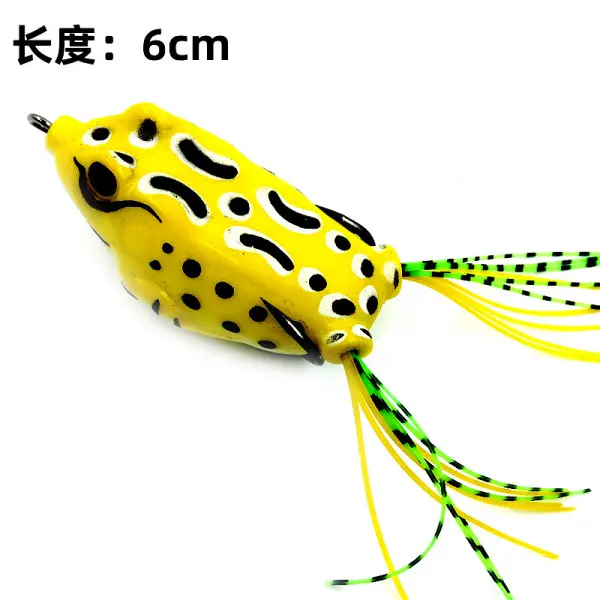 Picture of 2.4'' Long Realistic Topwater Frog Soft Silicone Frog Fishing Lures with Double Concealed Hooks Frog Bait for Fish Over 1kg Topwater Frog