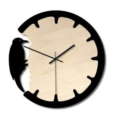 Picture of Woodpecker Decorative Wall Clock Creative European Retro Wooden Clock