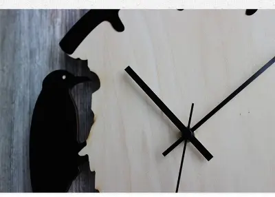 Picture of Woodpecker Decorative Wall Clock Creative European Retro Wooden Clock
