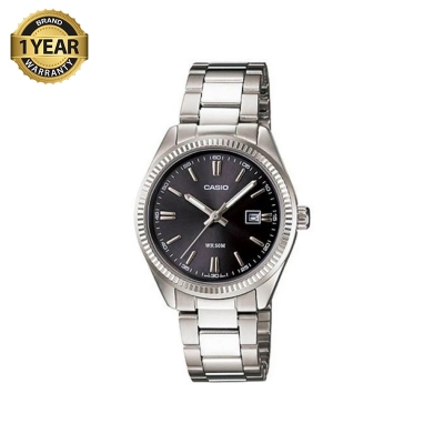 Picture of Casio Enticer Date Ladies Silver Chain Watch LTP-1302D-1A1VDF