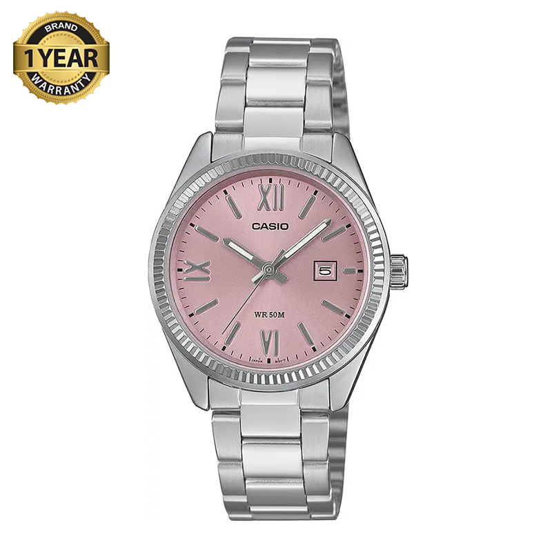 Picture of Casio Enticer Date Ladies Silver Chain Watch LTP-1302DD-4A1VDF