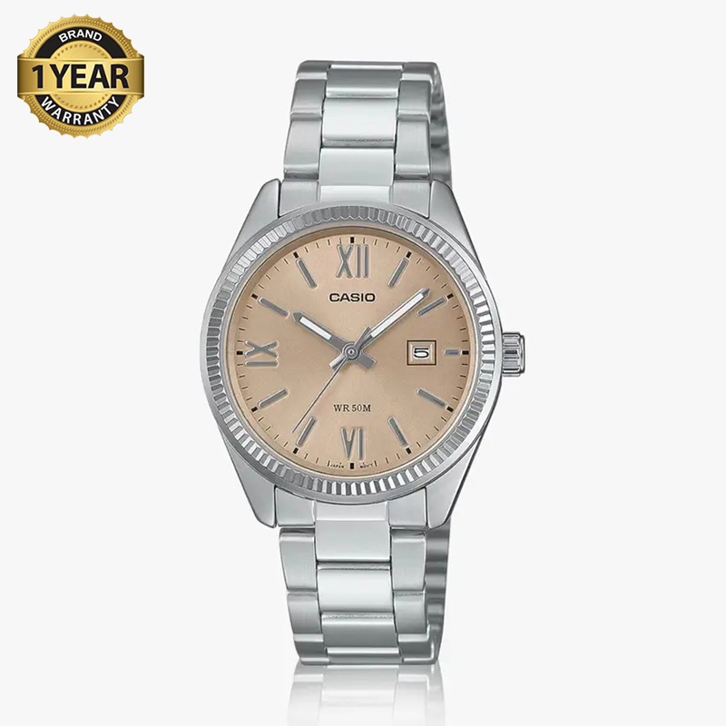 Picture of Casio Enticer Date Ladies Silver Chain Watch LTP-1302DD-4A2VDF