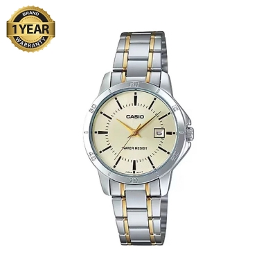 Picture of Casio Enticer Date Two Tone Ladies Chain Watch LTP-V004SG-9AUDF