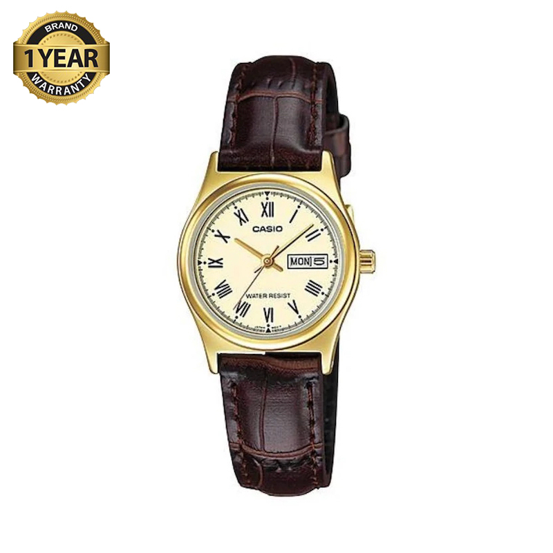 Picture of Casio Enticer Day Date Golden Ladies Belt Watch LTP-V006GL-9BUDF