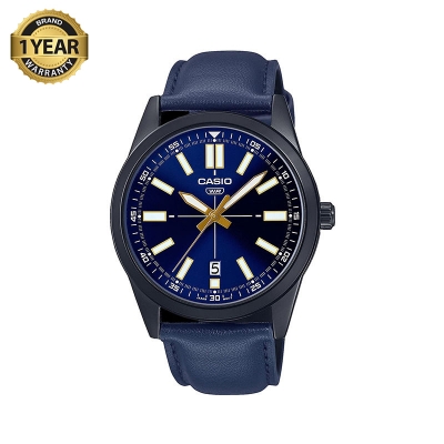 Picture of Casio MTP-VD02BL-2EUDF Enticer Date Blue Leather Belt Men's Watch