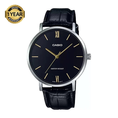 Picture of Casio MTP-VT01L-1BUDF Men's Minimalistic Black Dial Leather Watch