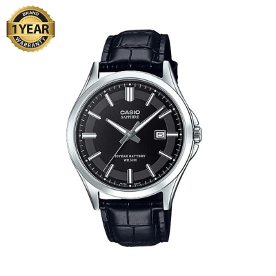 Picture of Casio MTS-100L-1AV Enticer Sapphire Date Black Leather Belt Men’s Watch