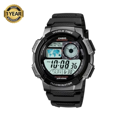 Picture of Casio Youth World Time Digital Resin Belt Watch AE-1000W-1BVDF