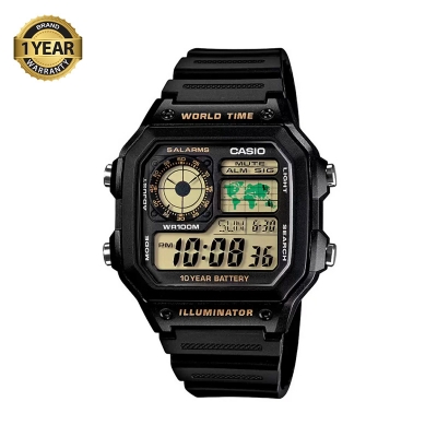Picture of Casio World Time Illuminator Resin Belt Watch AE-1200WH-1BVDF