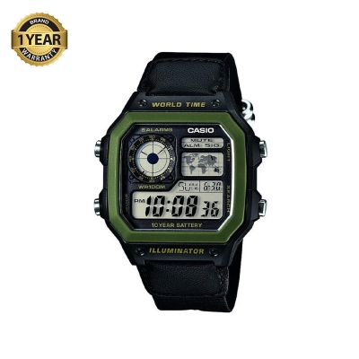 Picture of Casio World Time Illuminator Nylon Belt Watch AE-1200WHB-1BVDF